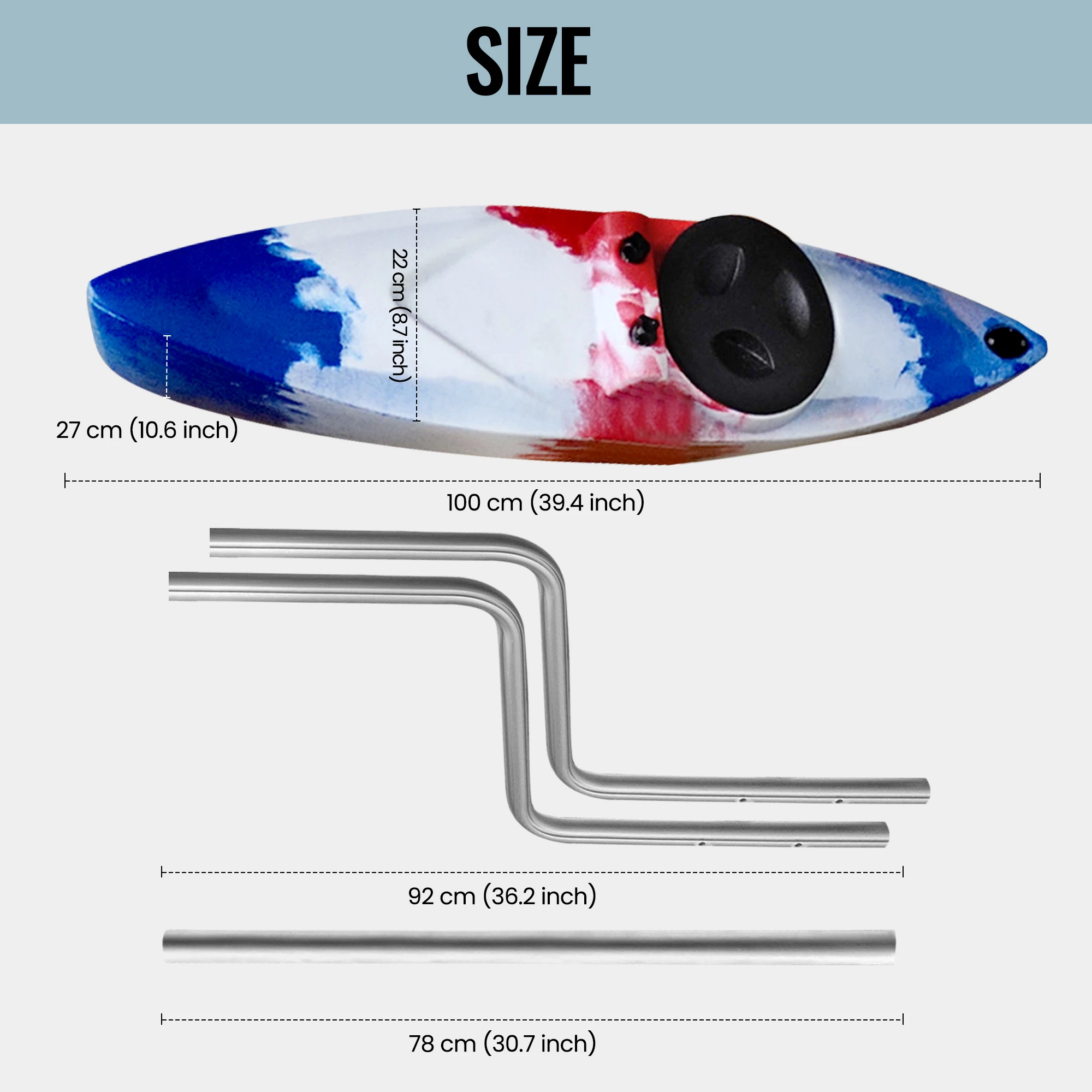 Alomejor Kit Stabilizzatore Gonfiabile Per Kayak E Canoa, Galleggianti In PVC Per Maggiore Stabilità, Portatile Per Pesca E Principianti - 3