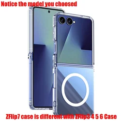 Clear Shockproof Magnetic Phone Case with MagSafe Compatibility - Galaxy Z Flip 8 (Clear)