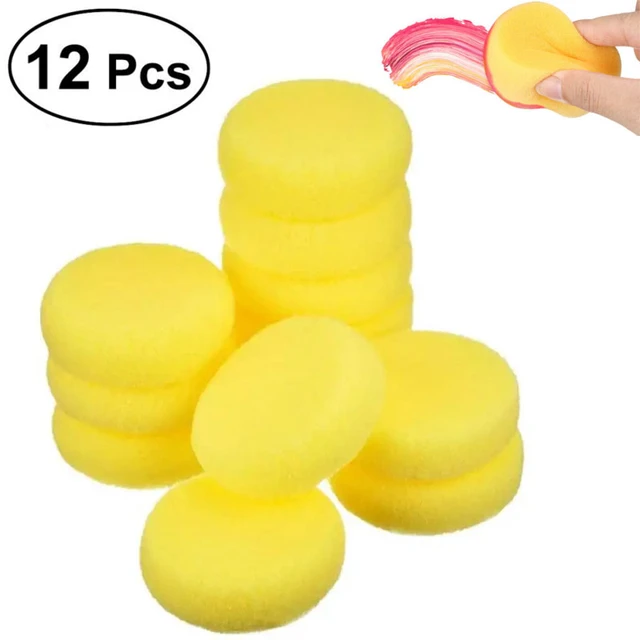 12pcs Yellow Round Cake Sponge Round Synthetic Watercolor Artist Sponges  For Painting Crafts Pottery Round Cake Sponge(Yellow) - AliExpress