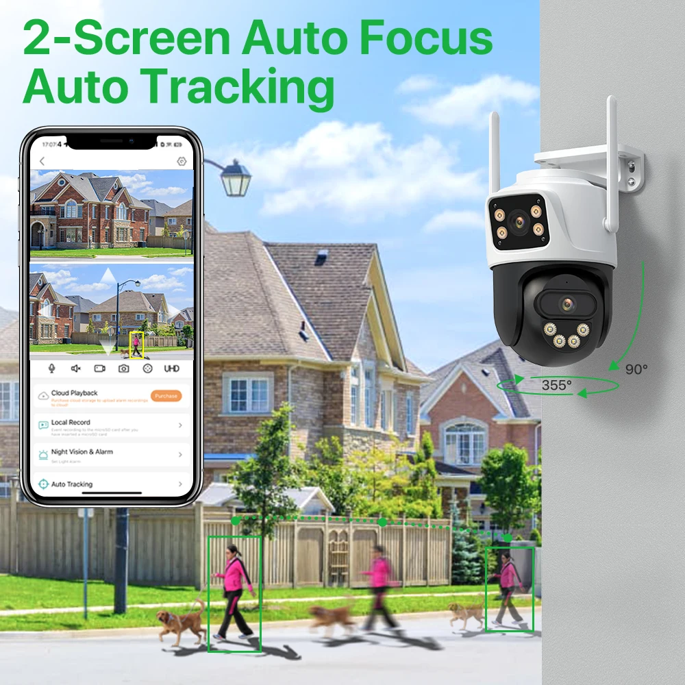  ũ  Ȩ  ī޶, ڵ    iCSee, ߿ PTZ ī޶, 8MP 4K HD  IP ī޶