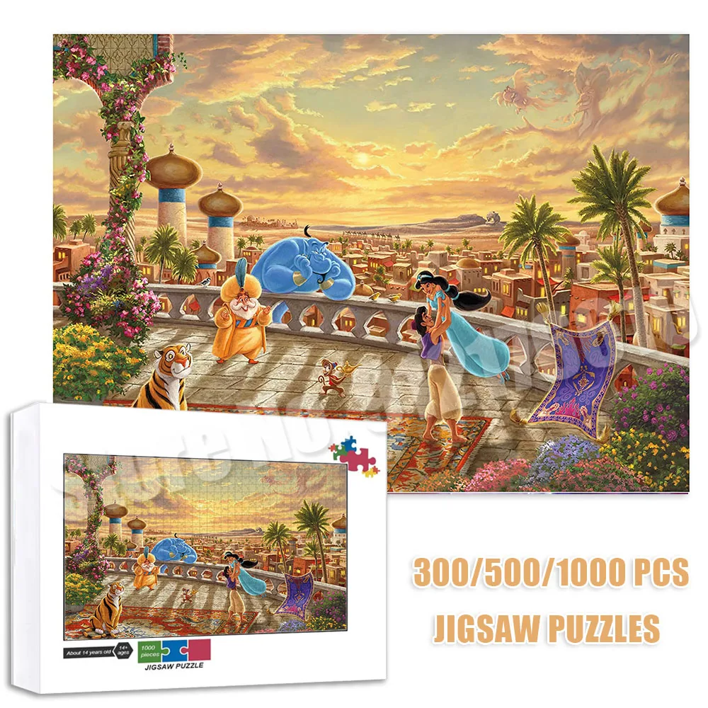 

Aladdin's Lamp Jigsaw Puzzles for Adults Princess Jasmine Couple 300/500/1000 Pieces Creativity Puzzle Toys Home Wall Art Decor