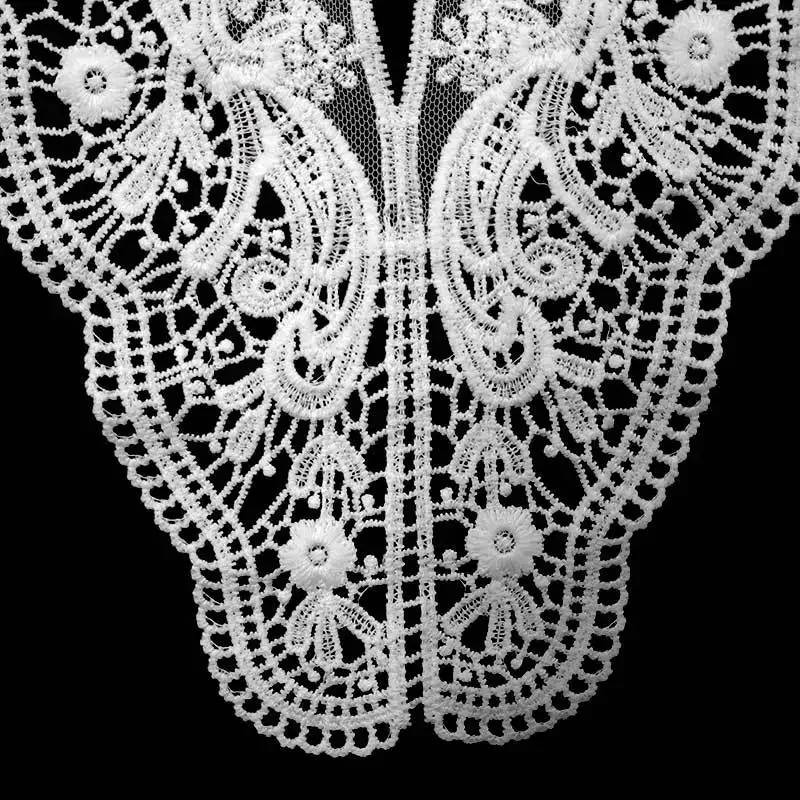 Water Soluble Lace Collar Milk Silk Embroidery Hollow out Chest Flower Fake Collar Mesh Stitching for Men Women Children Baby