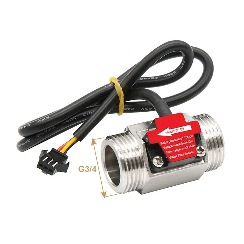 Intelligent Electronic digital flowmeter meter water flow sensor measuring flow temperature velocity integration G1 G1/2