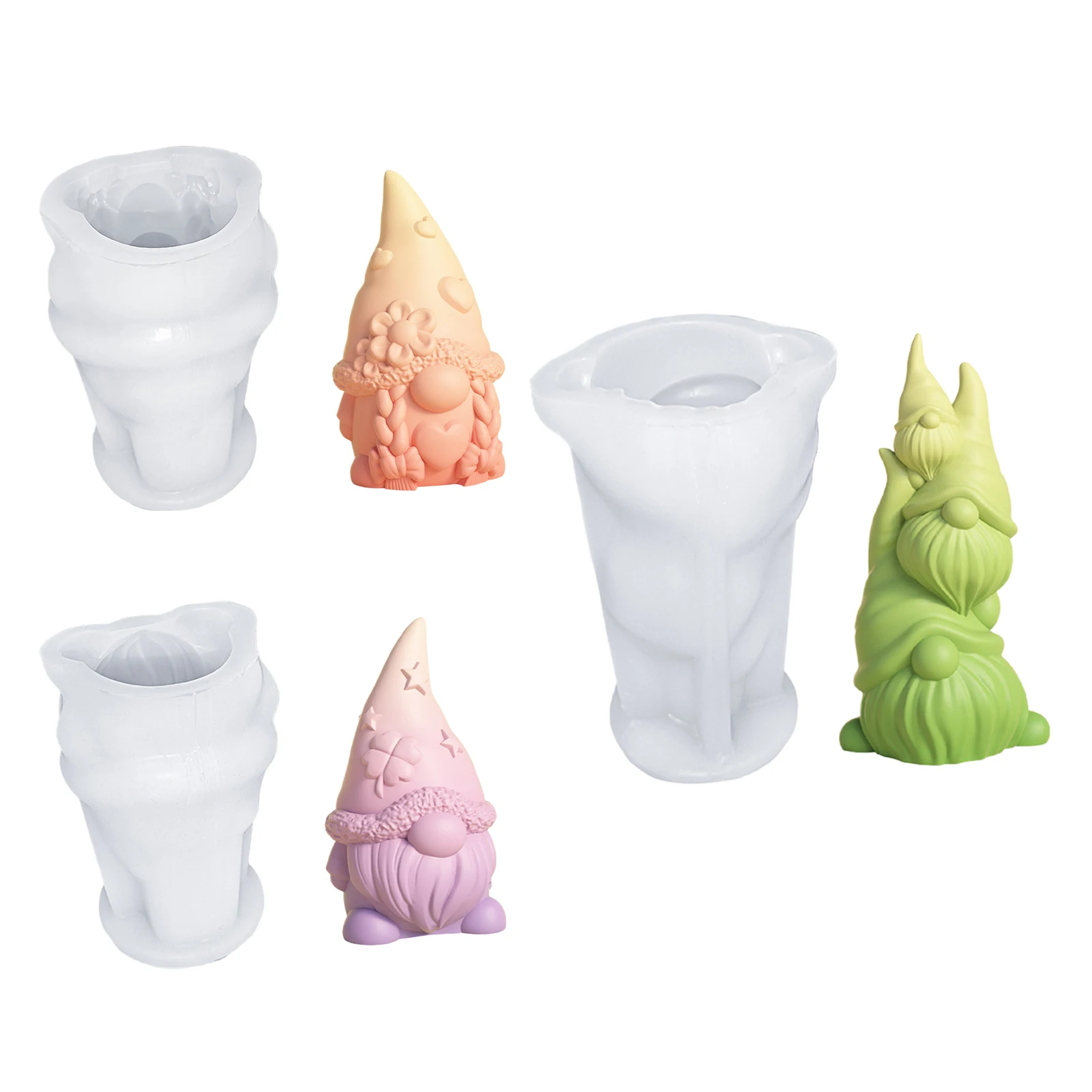 Stampo Silicone Gnomi Di Natale - 2 Forme Per Candele, Saponi, Decorazioni Fai Da Te | Per Creazioni Natalizie Fatte In Casa