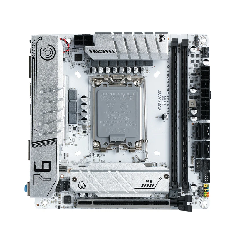 ERYING ITX B760i Gaming Motherboard ARGB LGA 1700 115x Support Core 12/13/14th i9/i7/i5/i3/Pentium Dual Channel DDR5 RAM White
