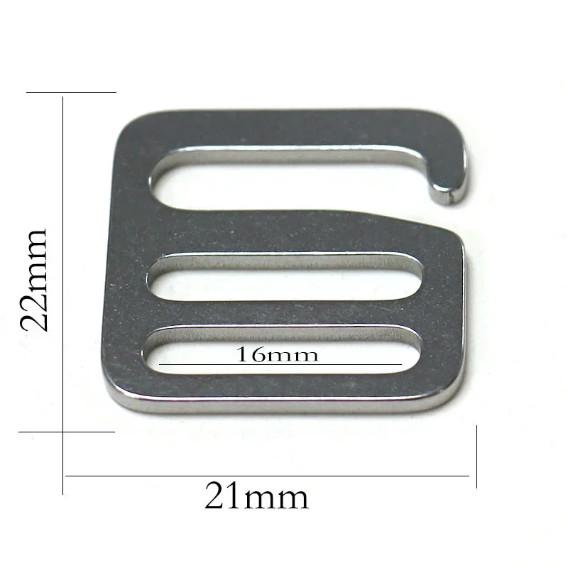 Description Picture 4 of item1PC Stainless Steel Adjuster Square Buckle "6" Shape Tri-glide Hook Clasp for Leathercraft Bag Strap Webbing Parts Accessories