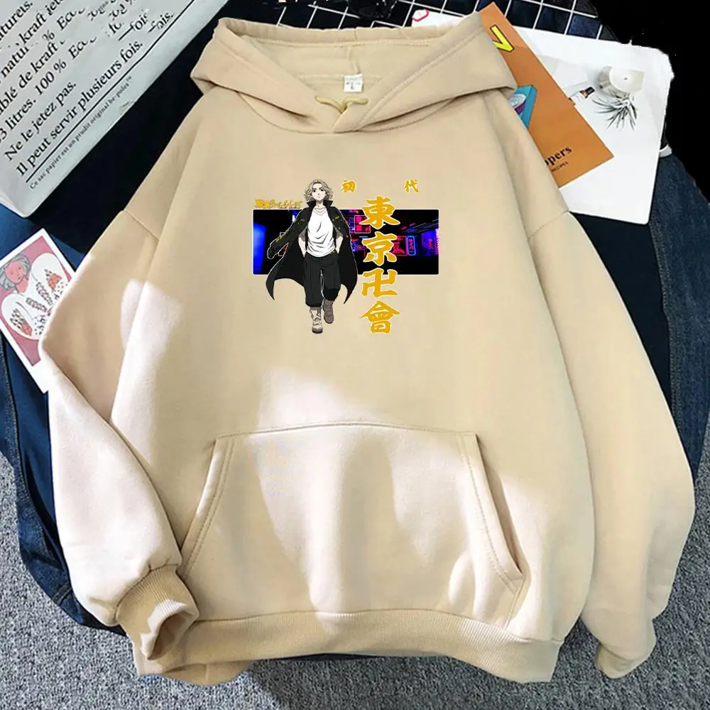 

Anime Tokyo Revengers Hoodie Fashion Round Neck Long Sleeve Casual Loose Harajuku Clothing Graphic Hoodies Streetwear Khaki Tops