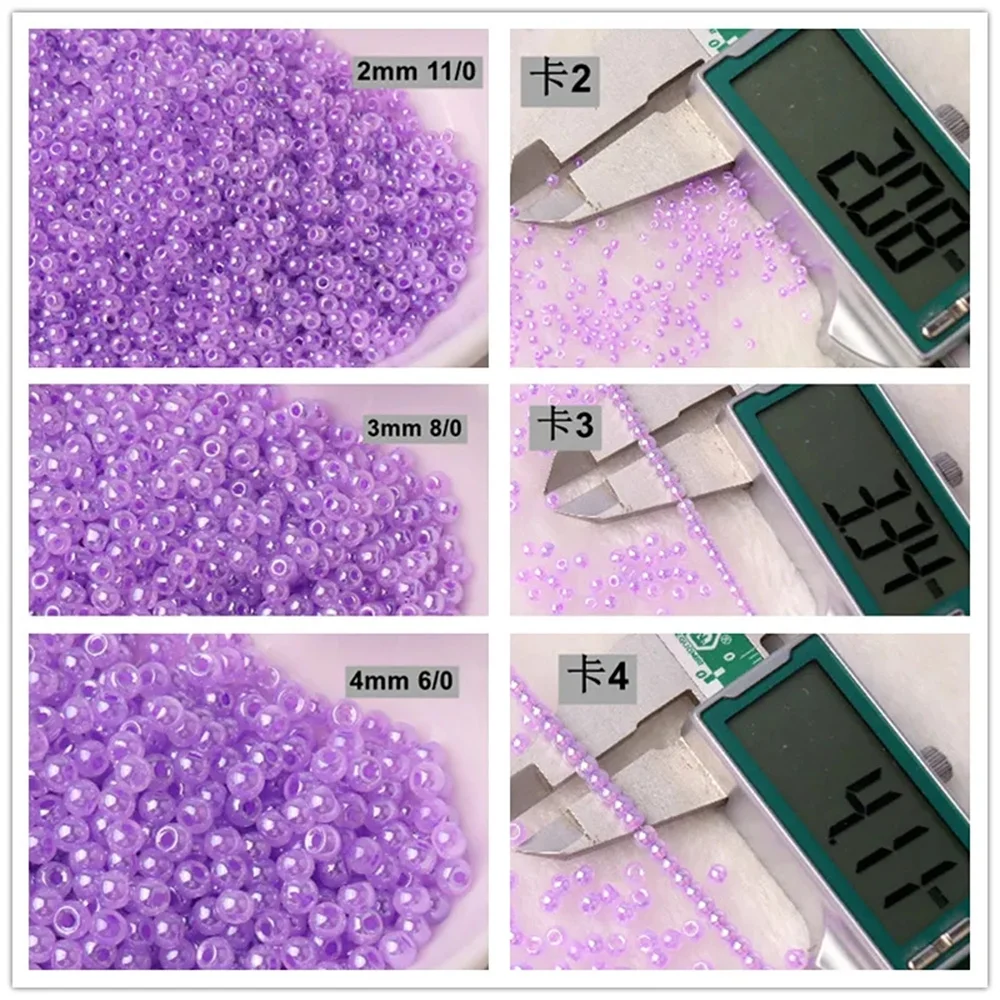Imitation Czech jade glass ice seed beads 2/3/4mm jewelry bracelet ring DIY charm accessories
