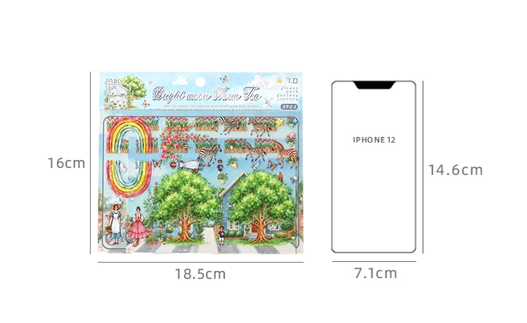 JIANQI Kawaii Reisen Mädchen 3D Illustration Outdoor Landschaft Aufkleber DIY Tasche Hütte Szene Festival Geschenk ﻿ – Detail 17