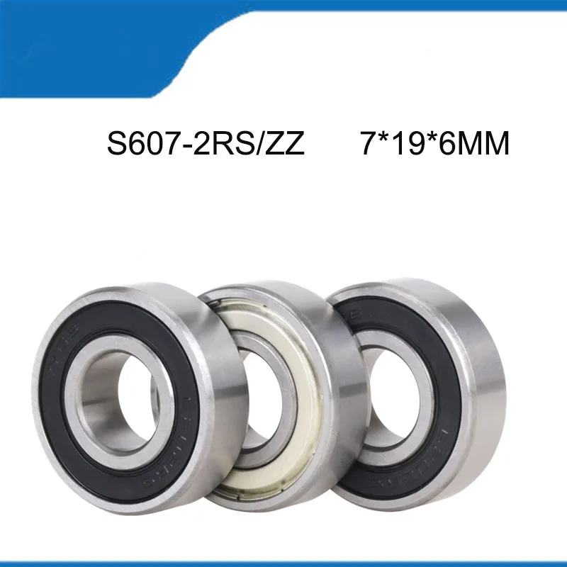

S607-2RS/ZZ 7*19*6MM 5/10PCS S607RS / S607ZZ High Quality Stainless Steel Rubber Sealed Deep Groove Ball bearing Shaft ABEC-5