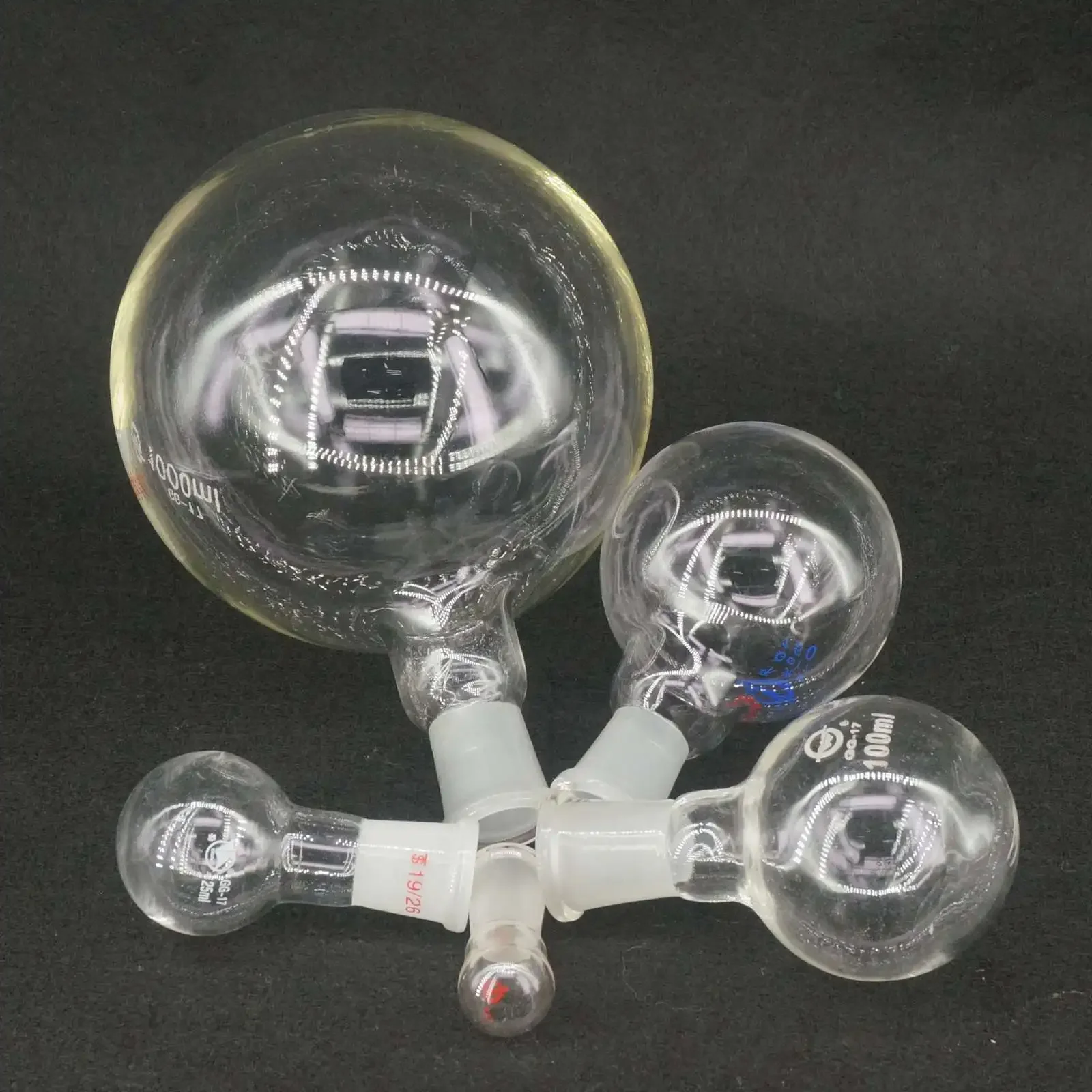 150ml 250ml 500ml 1000ml Joint #19 #24 #29 Socket Lab Glass Flask Round Bottom Single Short Neck Ware lab volumetric flask