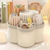 360-Degree Rotating Desktop Organizer Storage Box with 6 Compartments for Office Supplies Perfect for Cosmetics Stationery Tools 1