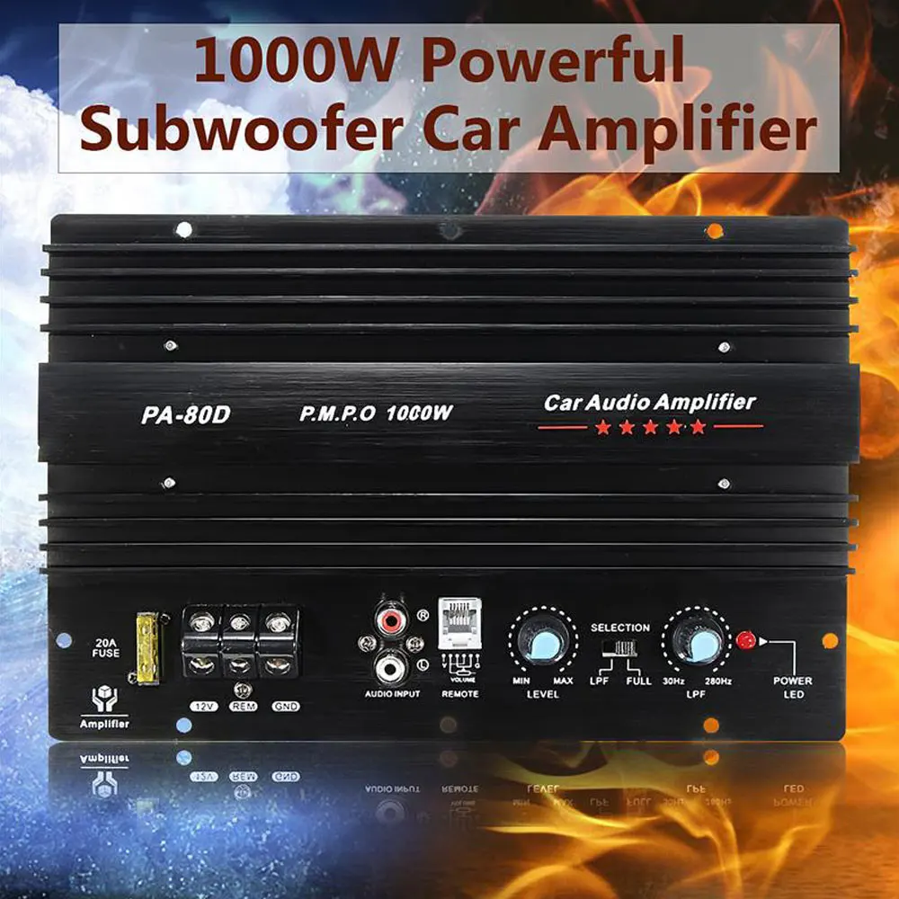 12inch Speaker Subwoofer Amplifier Board Peak 1000W High Power Car Audio 12V for