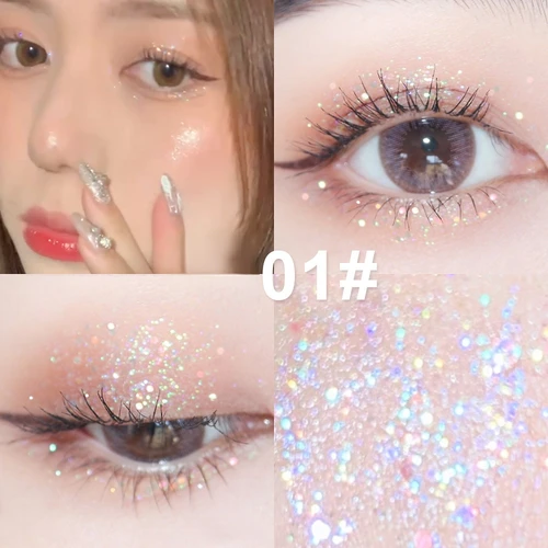 쉬머 및 샤이니 방수 리퀴드 글리터 아이라이너, 아이섀도우 메이크업, 메탈릭 아이라이너 펜, 아이 뷰티 파티 메이크업 도구, 1PC 4