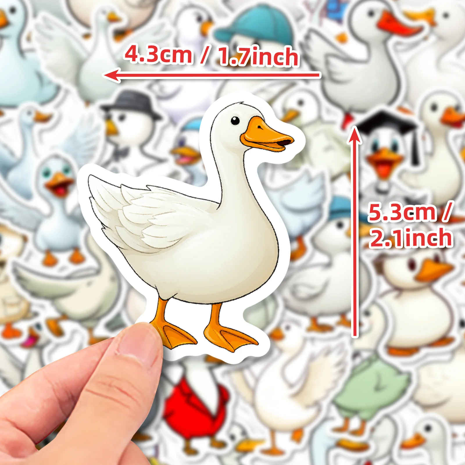 Cartoon Stickers 50pcs large white goose stickers cartoon cute duckling stickers luggage laptop water cup children's toys Decorative Stickers Animal Stickers Kawaii Stickers Cartoon Animal Stickers