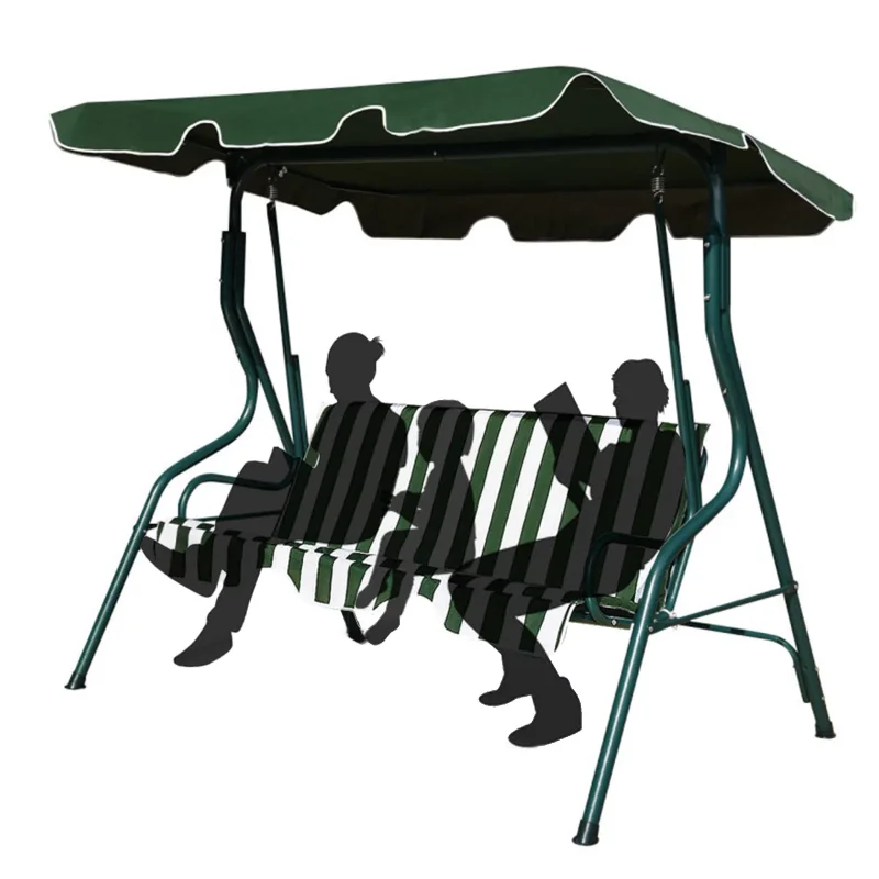 SKONYON Outdoor Swing Canopy Patio Swing Chair 3 Person Canopy Hammock swing chair outdoor  hanging chair 1