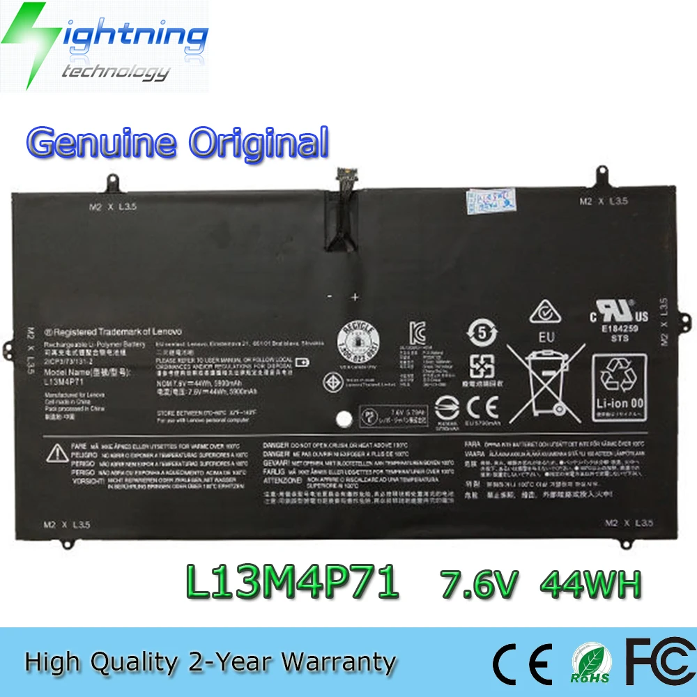 

New Genuine Original L13M4P71 7.6V 44Wh Laptop Battery for Lenovo Yoga 3 Pro-1370-80HE Pro-5Y71 Pro-I5Y51 Pro
