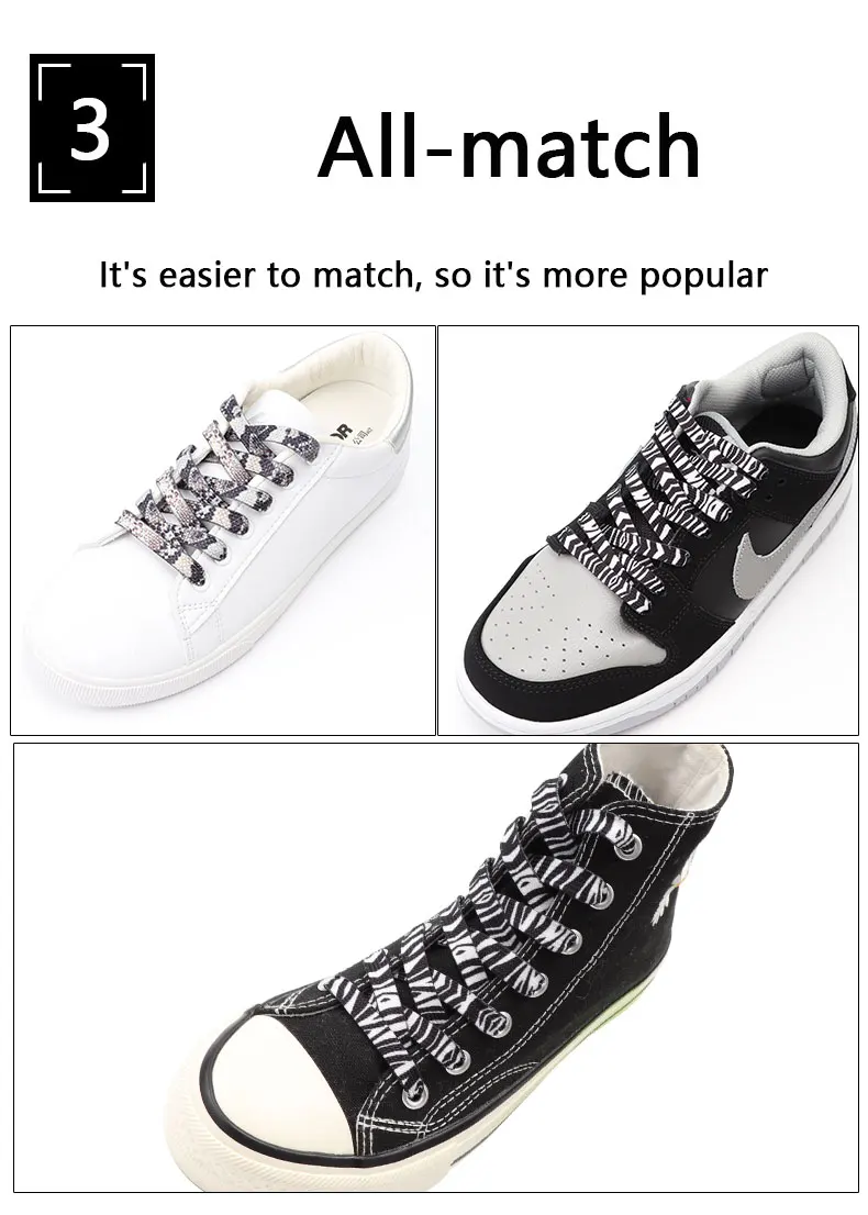 Leopard Zebra Tiger Schlange Schnürsenkel Flache Schnürsenkel für Sneakers Tiermuster Druck Schnürsenkel Damen Herren Luxuriöse Schnürsenkel – Detail 7