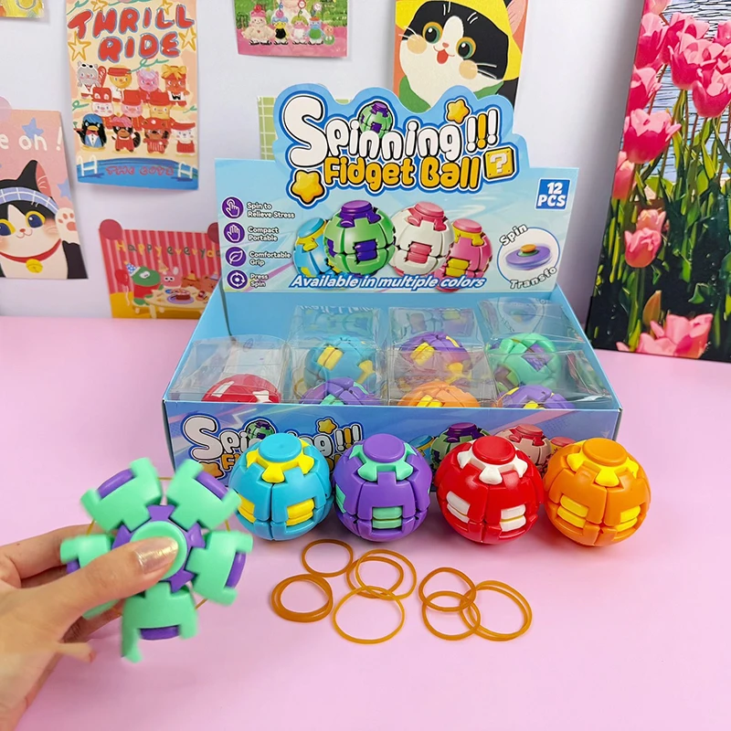 Spinning Fidget Ball - Rotatable Puzzle Sphere for Stress Relief & Sensory Play