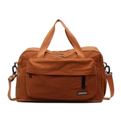 Spacious Waterproof Men's Gym and Travel Bag with Wet - Dry Compartments (Brown)