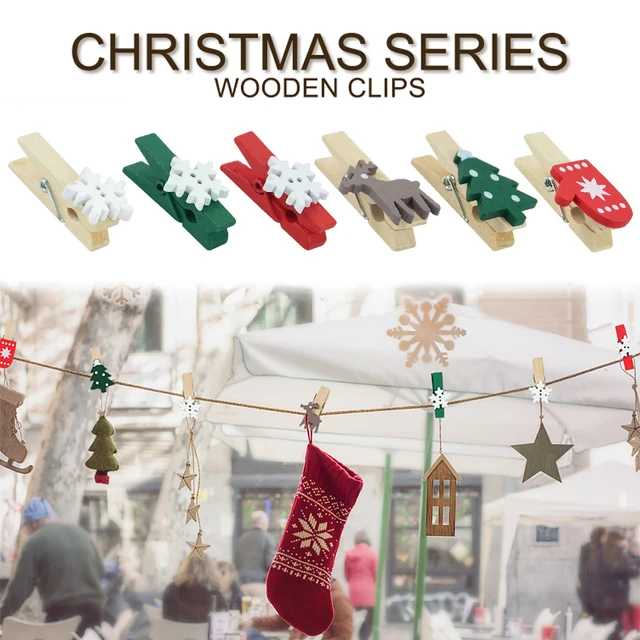 Christmas Tree Clips 12 Pcs Tiny Clothes Pins Wooden Clothespins Christmas Mini  Clothespins Christmas Clip Wooden For Photo - AliExpress