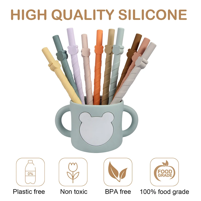 18pcs Silicone Straws Reusable Drinking Straws Set With 5pcs Cleaning  Brushes Eco-friendly Straws For Kids Milk Coffee Party Bar - Bar  Accessories - AliExpress