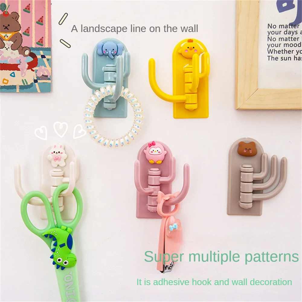 

Self-adhesive Hook No Mark Rack Household Gadgets Sticky Hook Can Rotate 180 Freely Three Hook Organizer And Storage Accessories