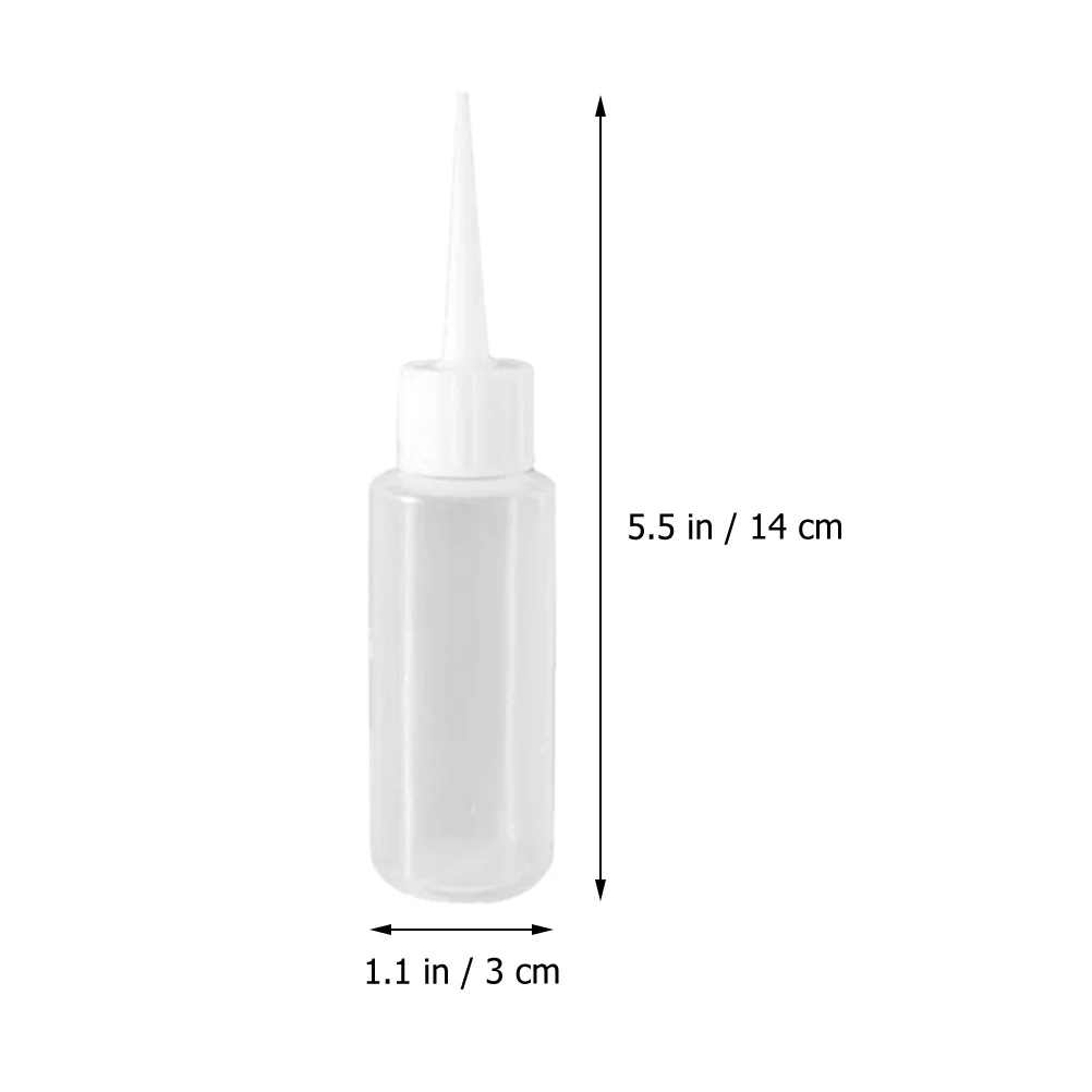 8pcs Refillable Empty Bottle Plastic Squeeze Bottle 50ml Pointed Mouth Bottles