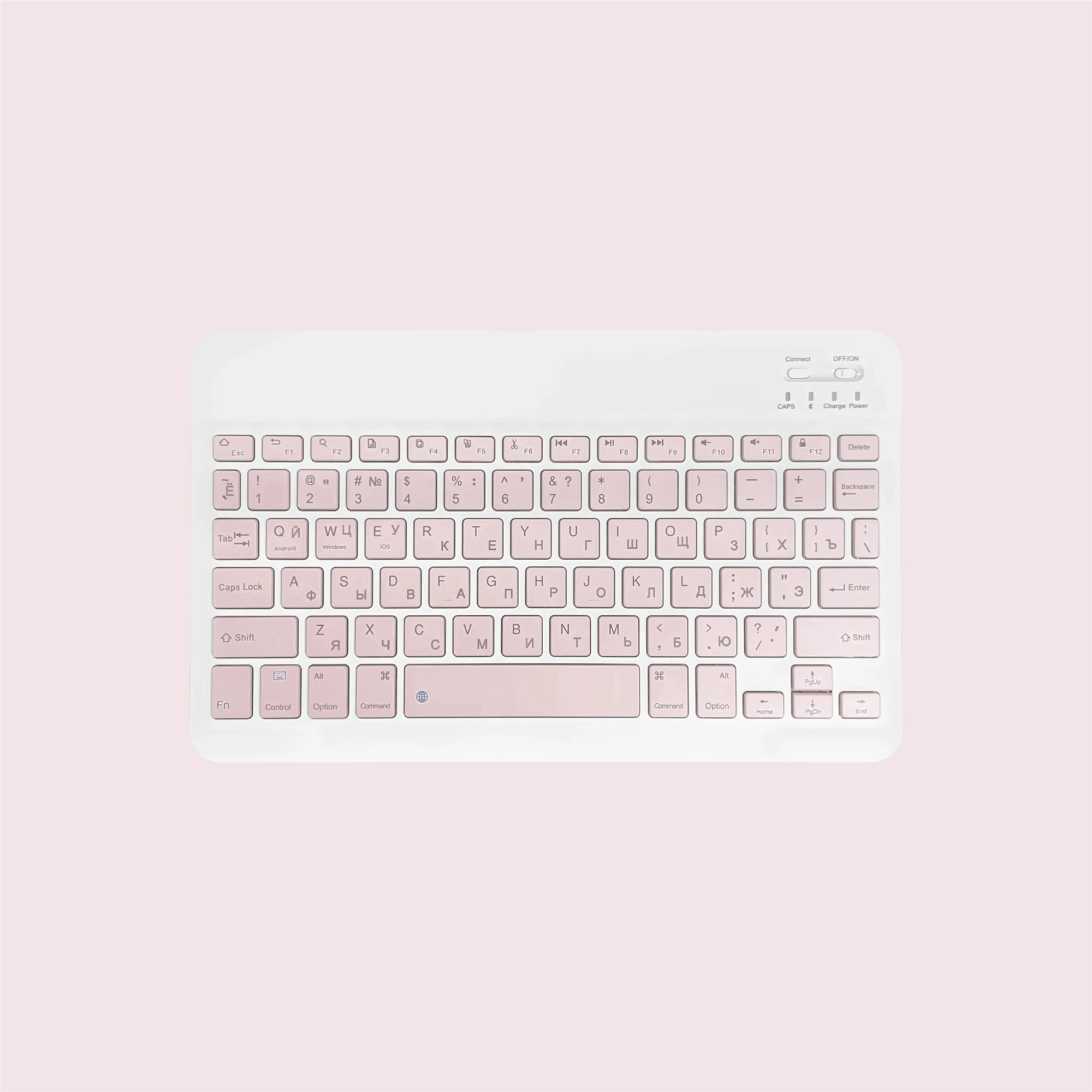 Russian Bluetooth-Compatible Wireless Keyboard Portable Mini Rechargeable 78-Key for Apple iPhone iPad Android Windows
