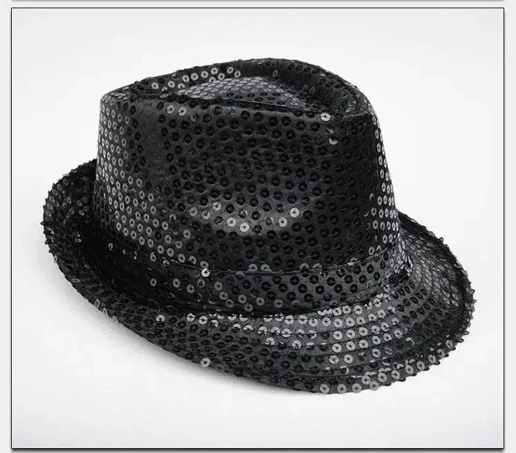 Stage Performance Sequined Hip-hop Hat Children's Day Dance Performance Jazz Hat Men And Women Festival Parties Sequined Top Hat
