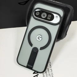 Durable Matte Metal Bracket for Magnetic Charging Stand - Shockproof Acrylic Phone Cover (Black)