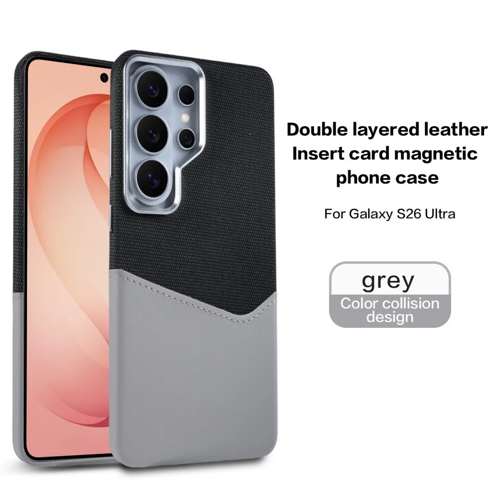 Enhanced Linen Leather Magnetic Wallet Phone Case with MagSafe Card Holder - Shockproof and Soft Cover Design