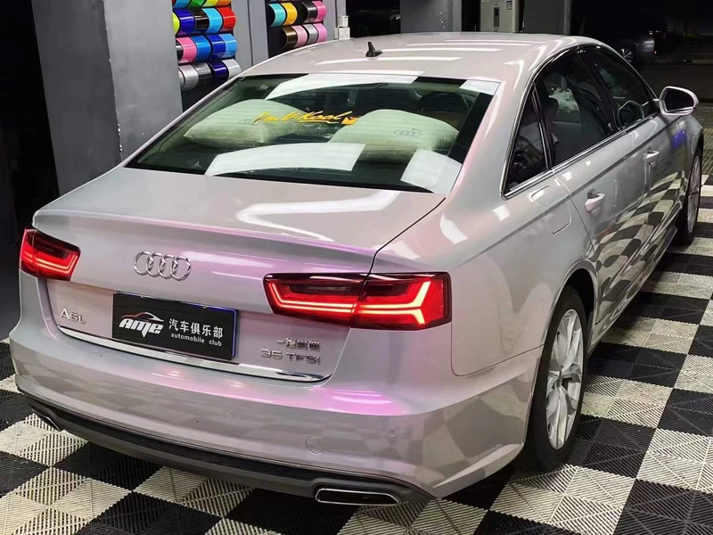 

Суперглянцевая виниловая пленка мечтательного серого и красного цвета, оберточная пленка Volcano для автомобиля, цветная флип-пленка Хамелеона, клейкая, спуск воздуха