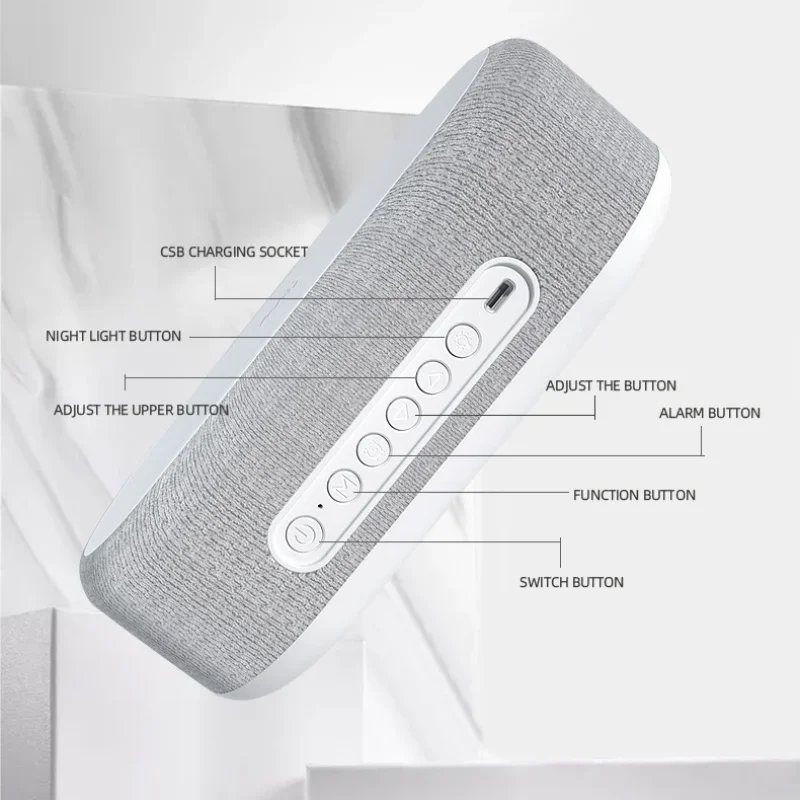 휴대용 무선 충전 블루투스 스피커 시계 디스플레이, 홈 시어터 슈퍼 베이스 서브 우퍼, 야외 붐박스, 6 인 1