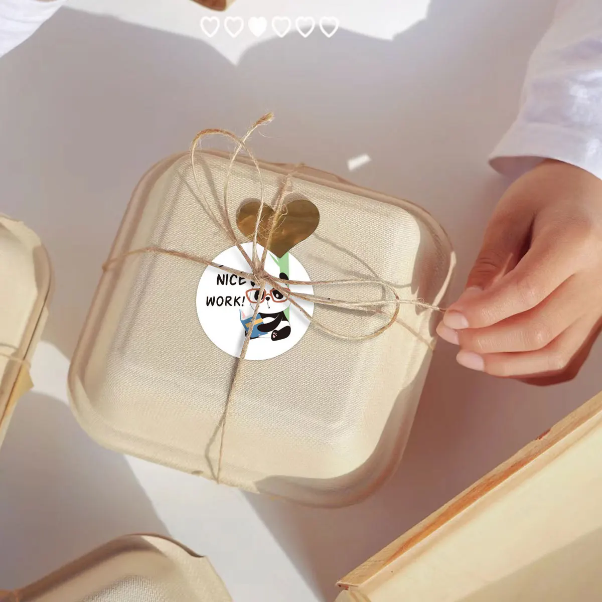 100-500PCS 어린이를위한 팬더 보상 스티커 롤, 1 인치 라운드 귀여운 동물 팬더 대나무 유치원 교사 동기 부여 스티커