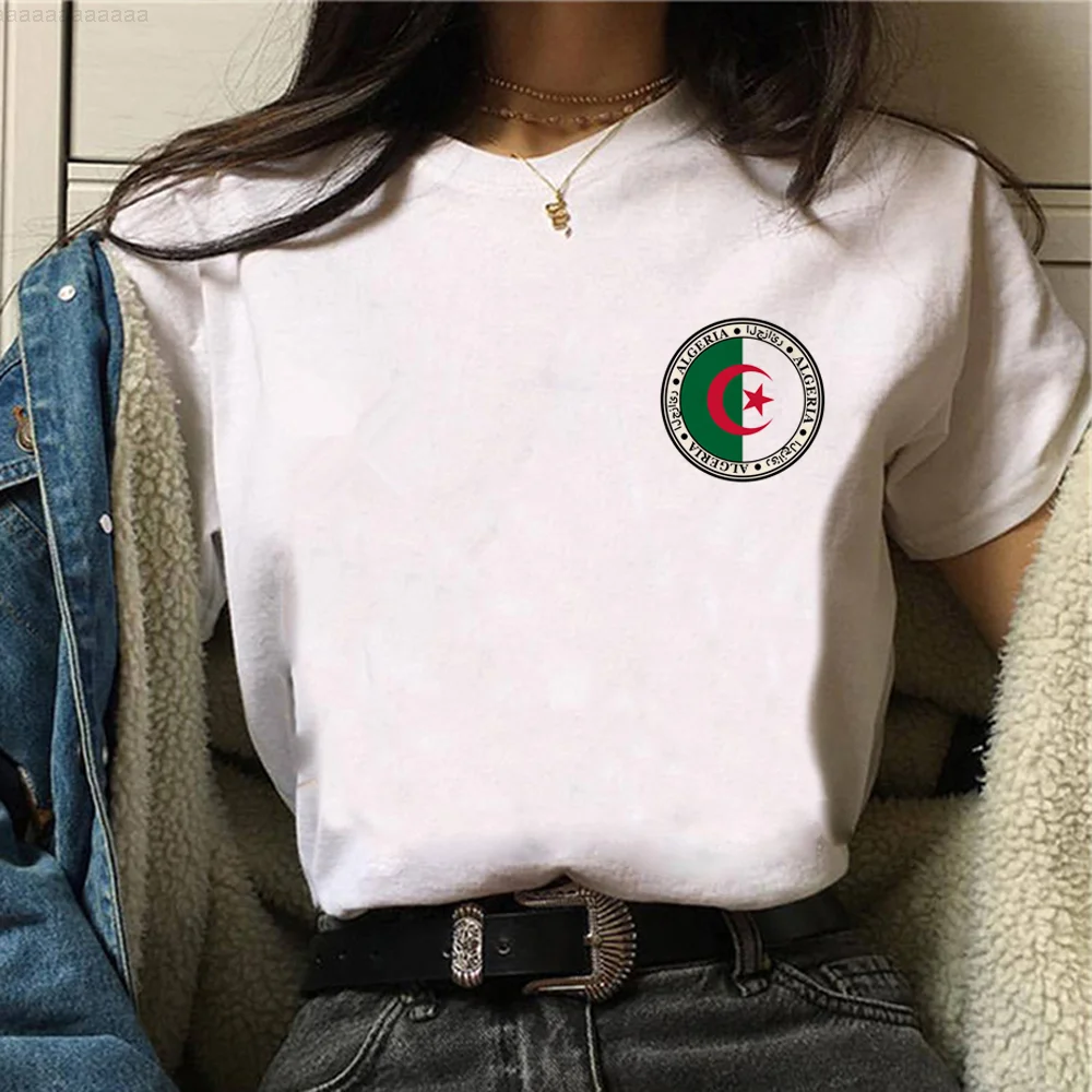 Algeria Tshirt Donna Harajuku Summer Designer Tshirt Femminile Graphic Funny Designer Abbigliamento