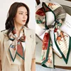 Luxury Long Silk Scarf Female Animal Horse Print Thin Narrow Scarf Bag Hair Band Ribbon Scarfs Women Neckerchief 6