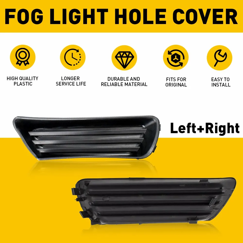 2x Front Lower Bumper Fog Light Cover Black Hole Grill Decor Bezel For 2007 2008 2009 Toyota Camry Without Fog Lamp Accessories