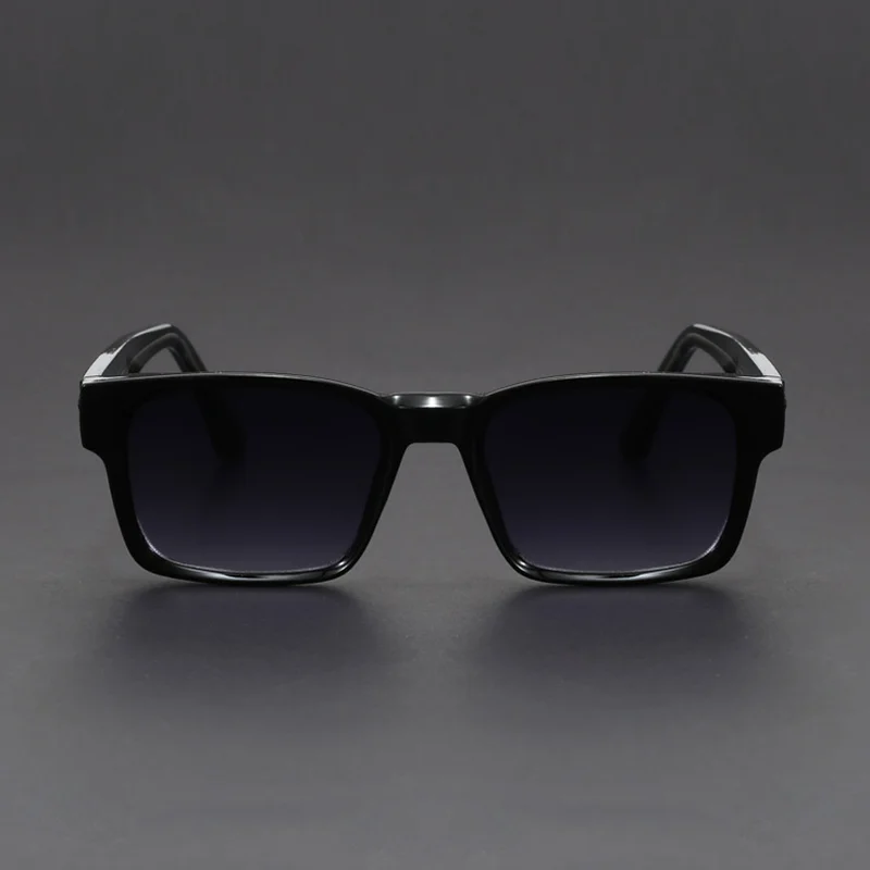 Fashionable Retro Sunglasses Fashionable Retro Square Black and Leopard Print Full Frame Anti-Uv Sunglasses for Men Japanese Simple Literary Style Shades