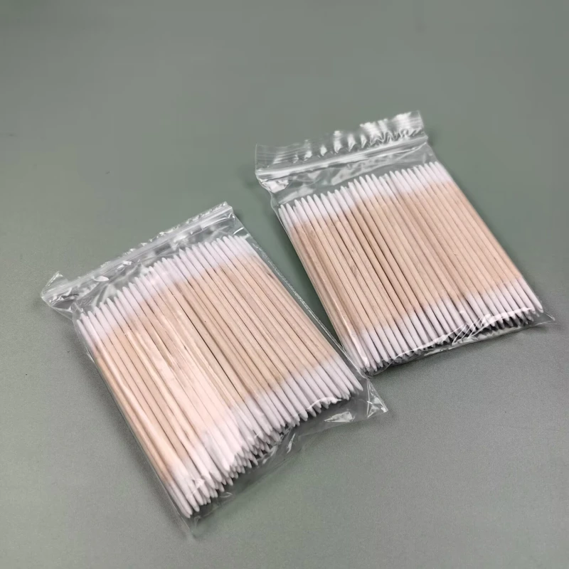 Pointy Tip Cotton Swab for Manicure Nail Art Tool Wooden Tip Stick Long 100/300pcs Tip Semi Permanent Embroidered Cotton Swabs 2