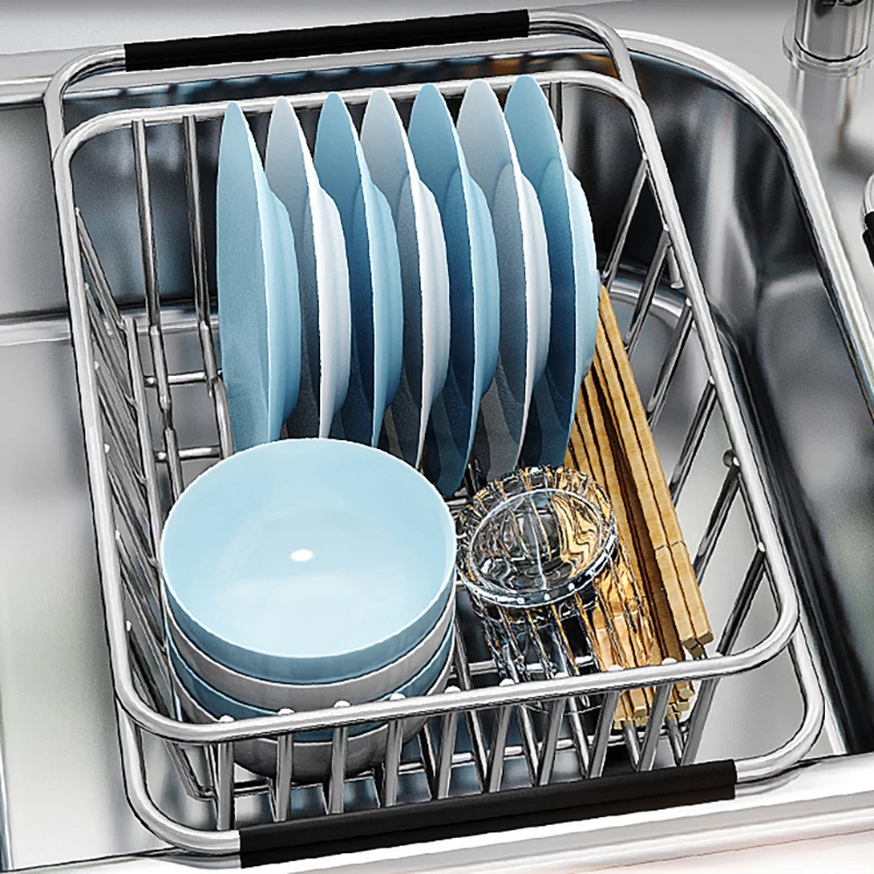 Kitchen Sink Organizer Rack Hidden Bowl Sponge Undermount Gadget Sink