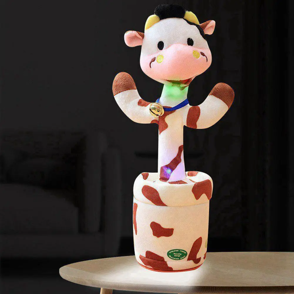 Cute Dancing Animal Plush Toy Twist The Body With Music Early Education Speaking Musical Toy Repeats Kids Talking Present 2