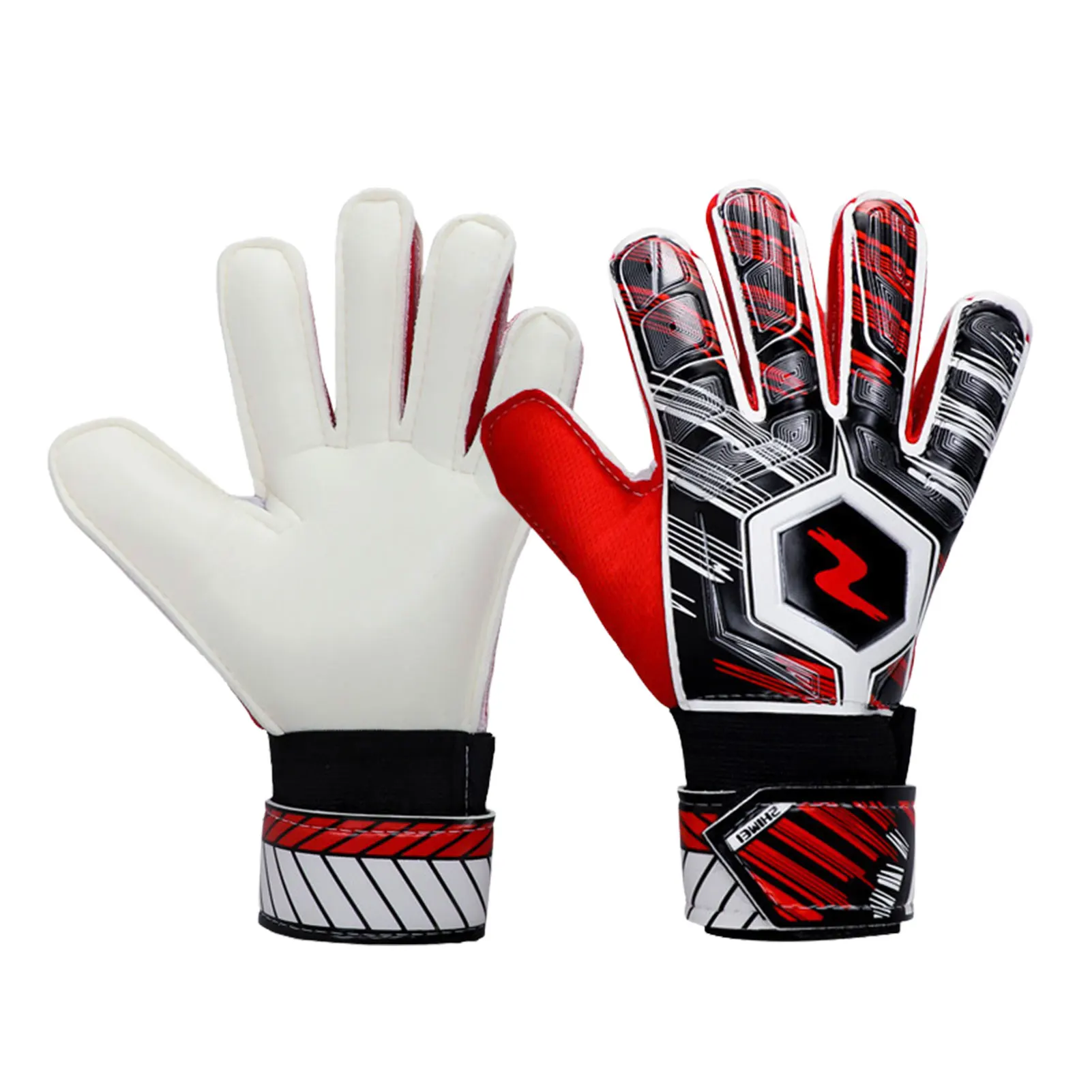 

Professional Soocer Goalkeeper Gloves Red Goalie Football Gloves Fingers Protection Kids Training Latex Gloves Size 5-10