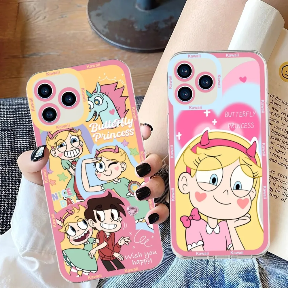 S-Star Vs F-Forces Cartoon E-Evil Custodia Per Telefono Per Iphone 11 12 Mini 13 14 Pro Max Guscio Trasparente