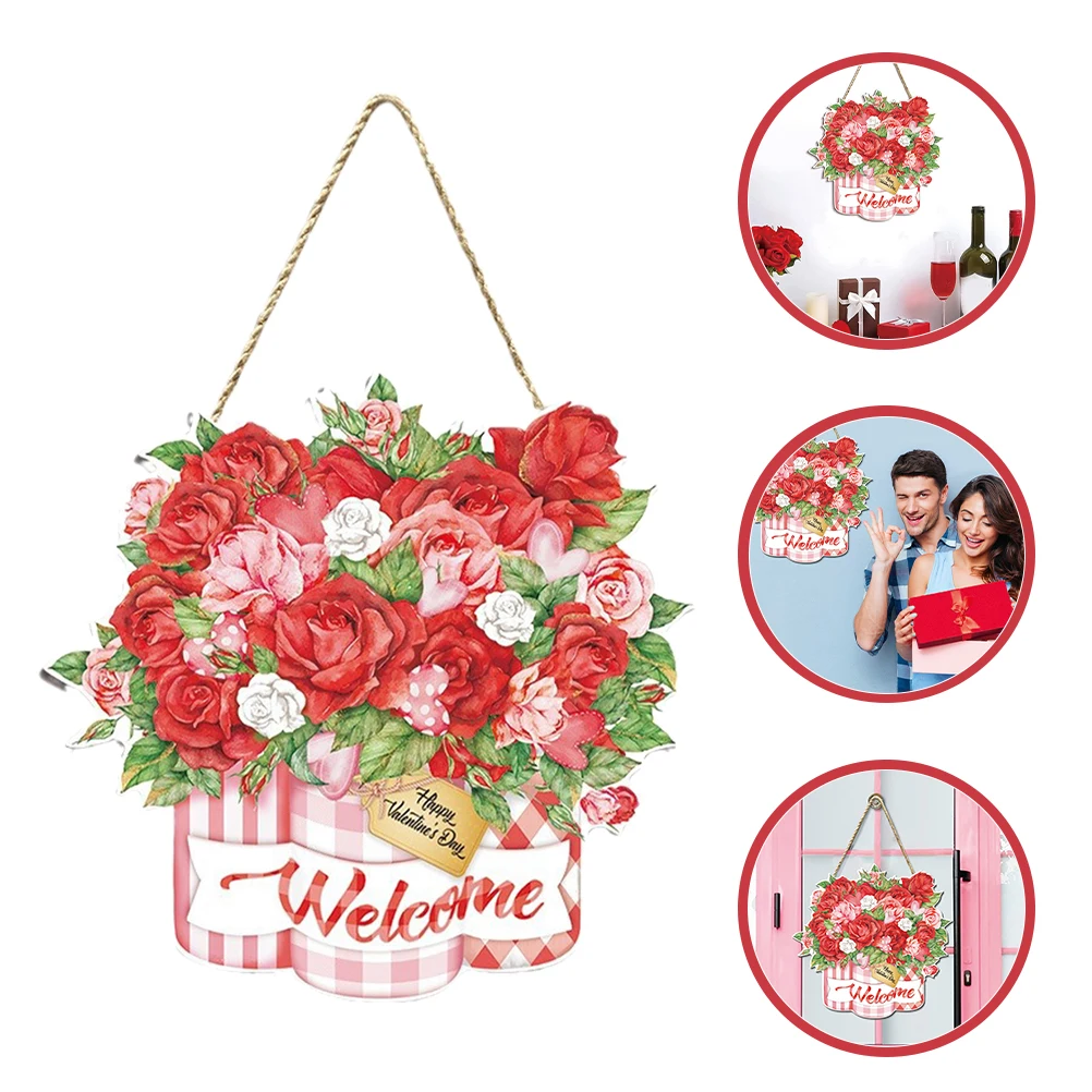 

Wooden Hanging Door Valentines Day Hanging Sign Porch Hanging Sign Front Door Window Decoration For Party Wedding Garden