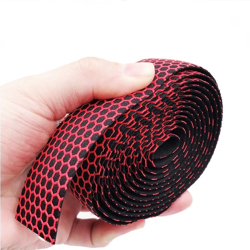 Bike Handlebar Tape Soft Road Bike Bicycle Handlebar Cork EVA PU Bar Tape Professional Cycling Damping Anti-Vibration Wrap With 2 Bar Plug