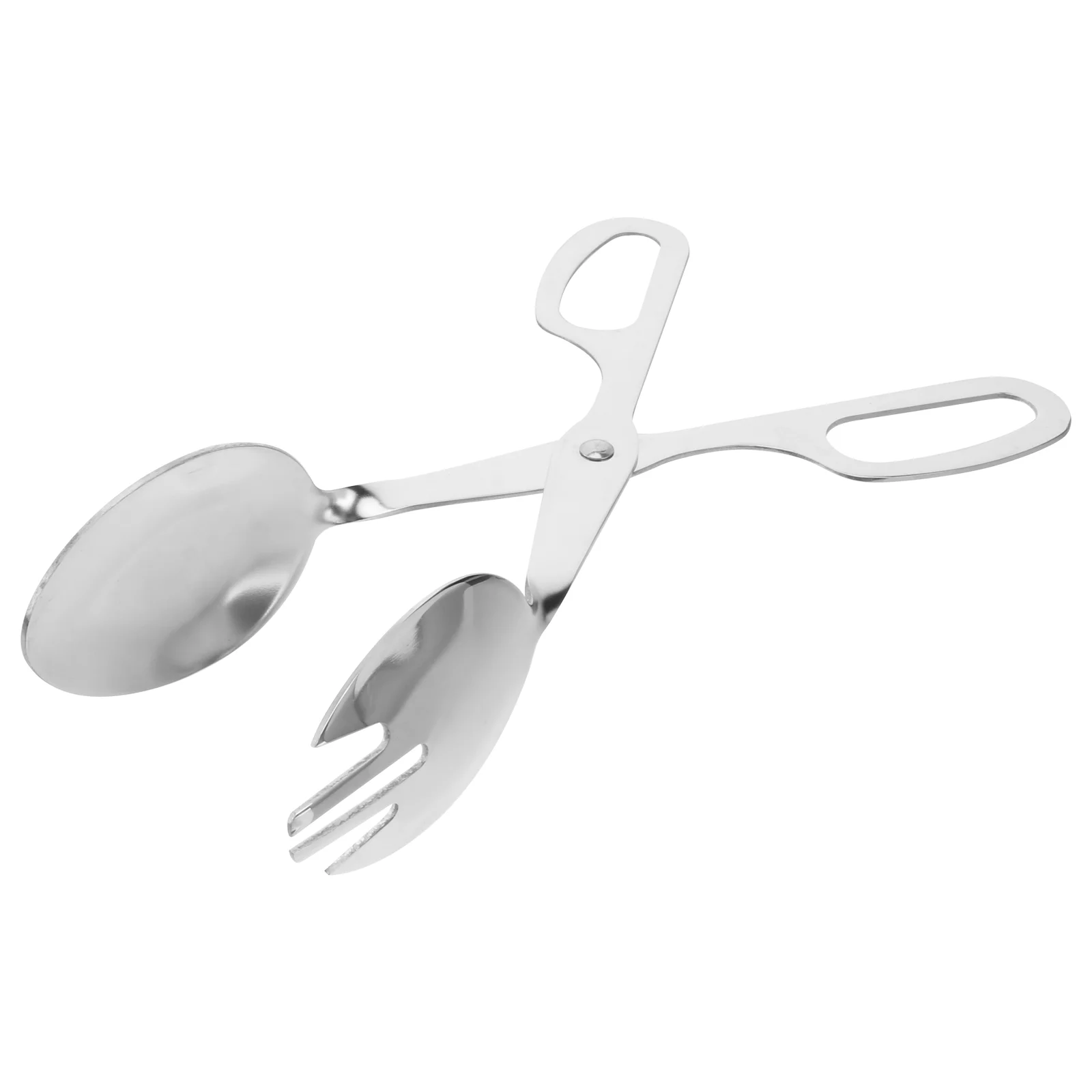 

Hot Stainless Steel Salad Tong Serving Spoon Fork (Silver)