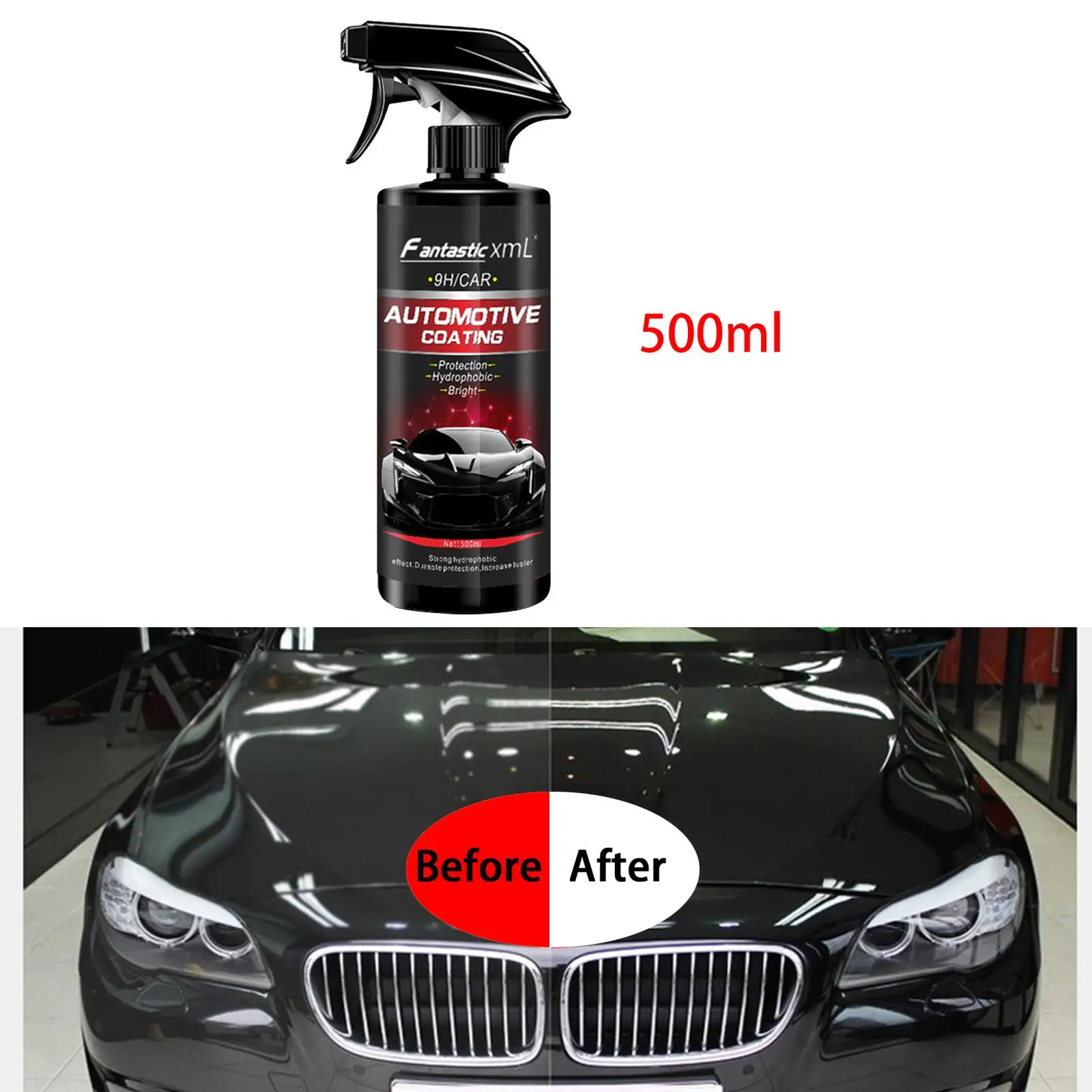 Car Ceramic Coating 500ml Car Nano Ceramic Coating Spray Sealing Waterless for Car Detail Paint Protection and Scratches 9H Nano Coating Agent