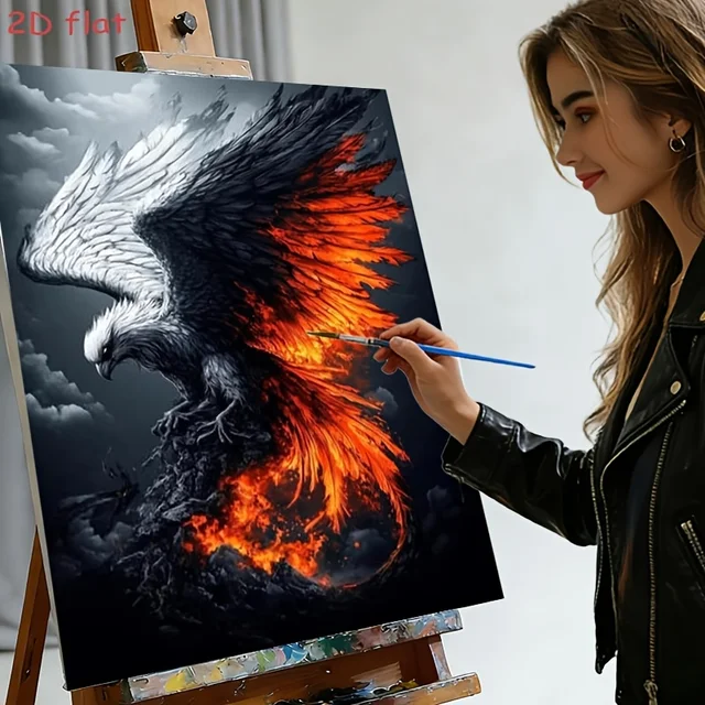 DIY Oil Painting By Numbers Kit Flame Winged Eagle Paint By Numbers Diy Numbers Painting Art On Canvas By Numbers 1