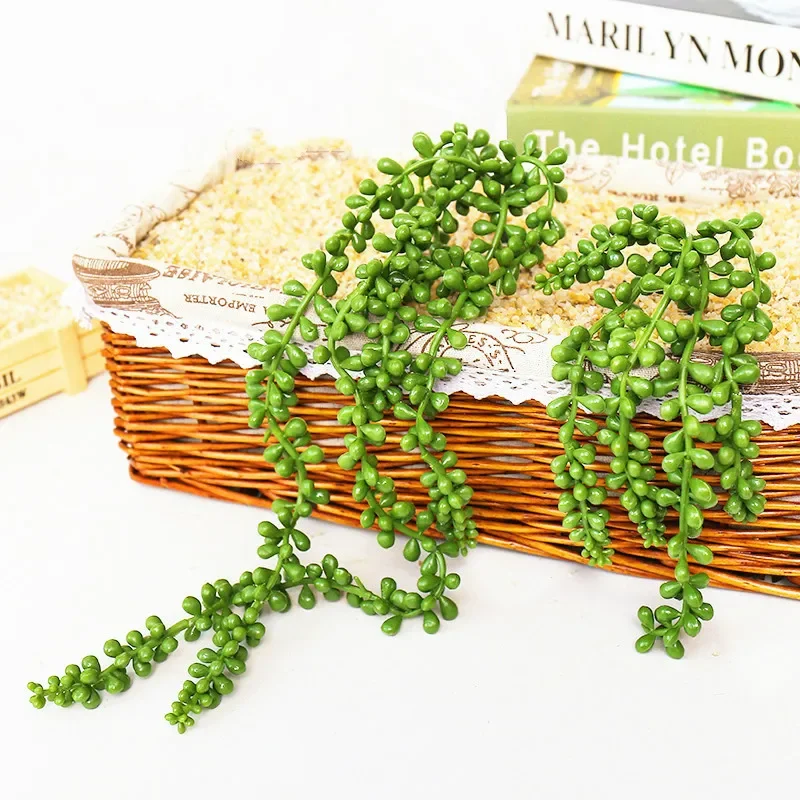 1pc Artificial Succulent Plants DIY Home Office Garden Decor Wall Plants Artificial Flower String Wall Hanging Plants Succulents